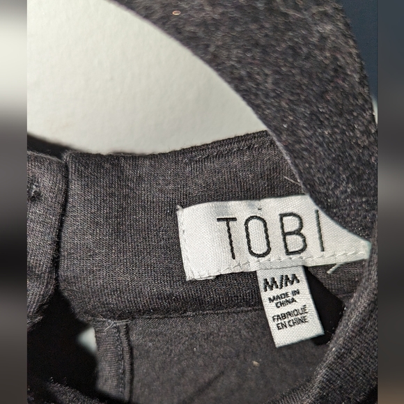 Tobi black long sleeve rise ruched sz M - Picture 5 of 8